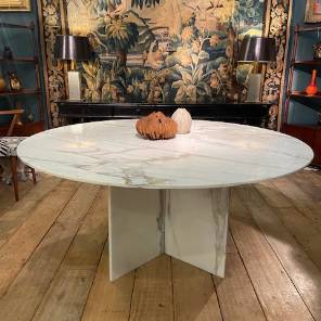 Italian Calacatta Marble Dining Table C. 1970